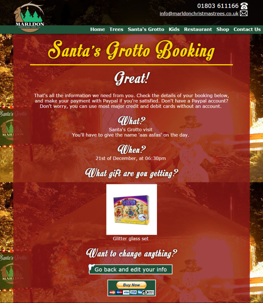 marldon christmas trees website 2014 santas grotto booking page 3